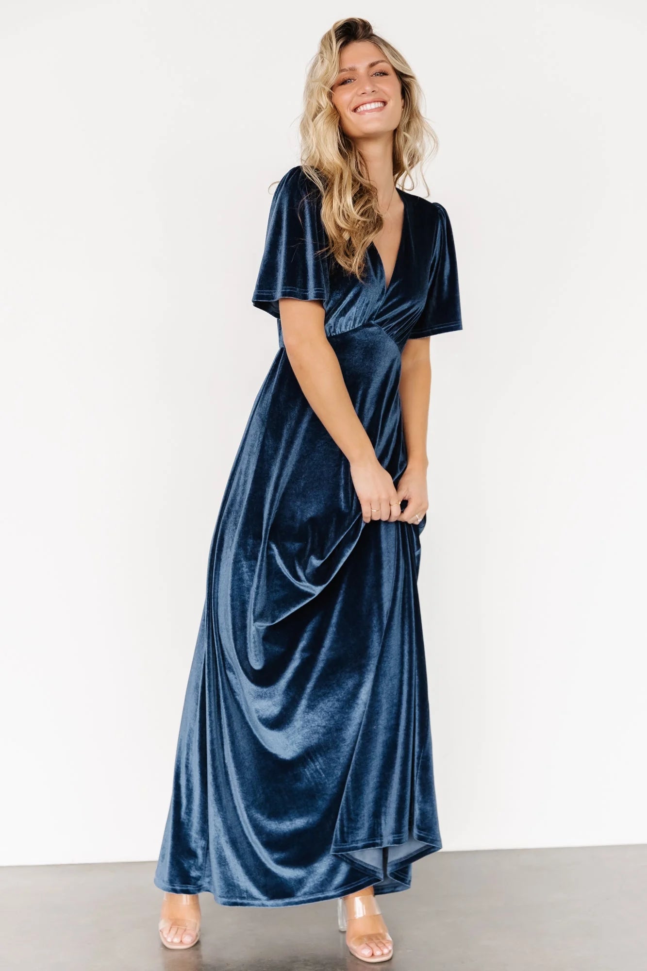 Vivian Velvet Maxi Dress | Blue