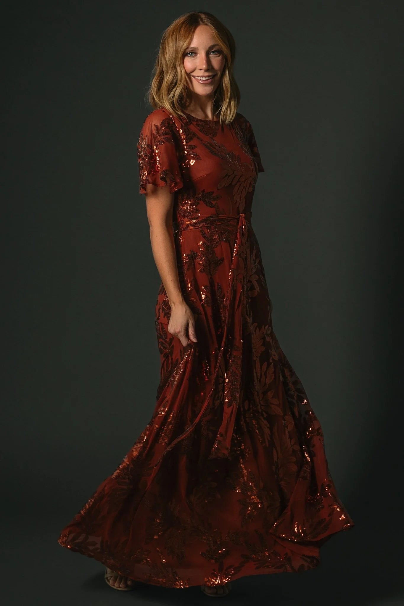 Muse Sequin Maxi Dress | Cinnamon