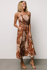 McKinley Smocked Dress | Cream + Camel Multi