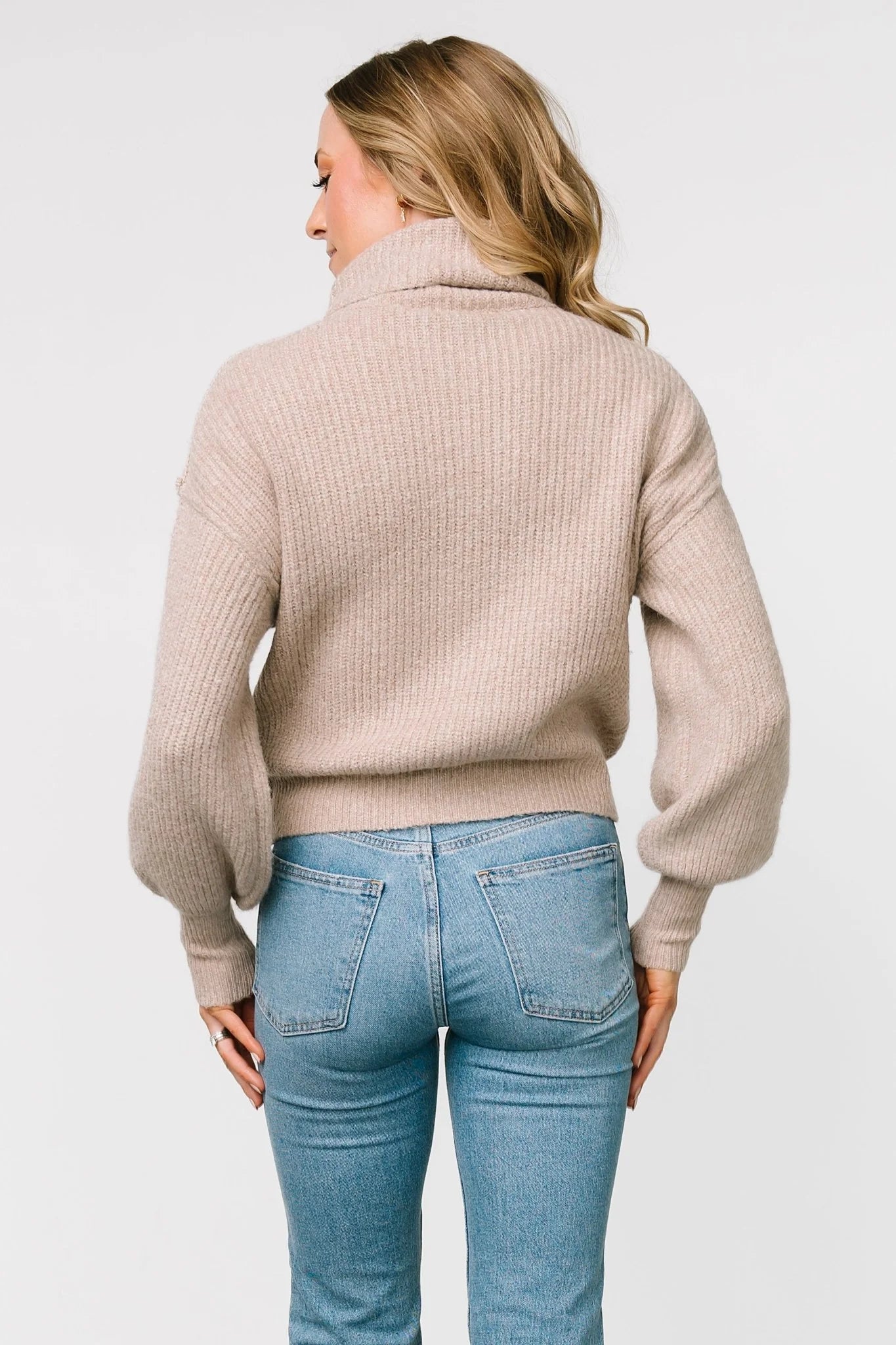 Frannie Knit Turtleneck Sweater | Taupe