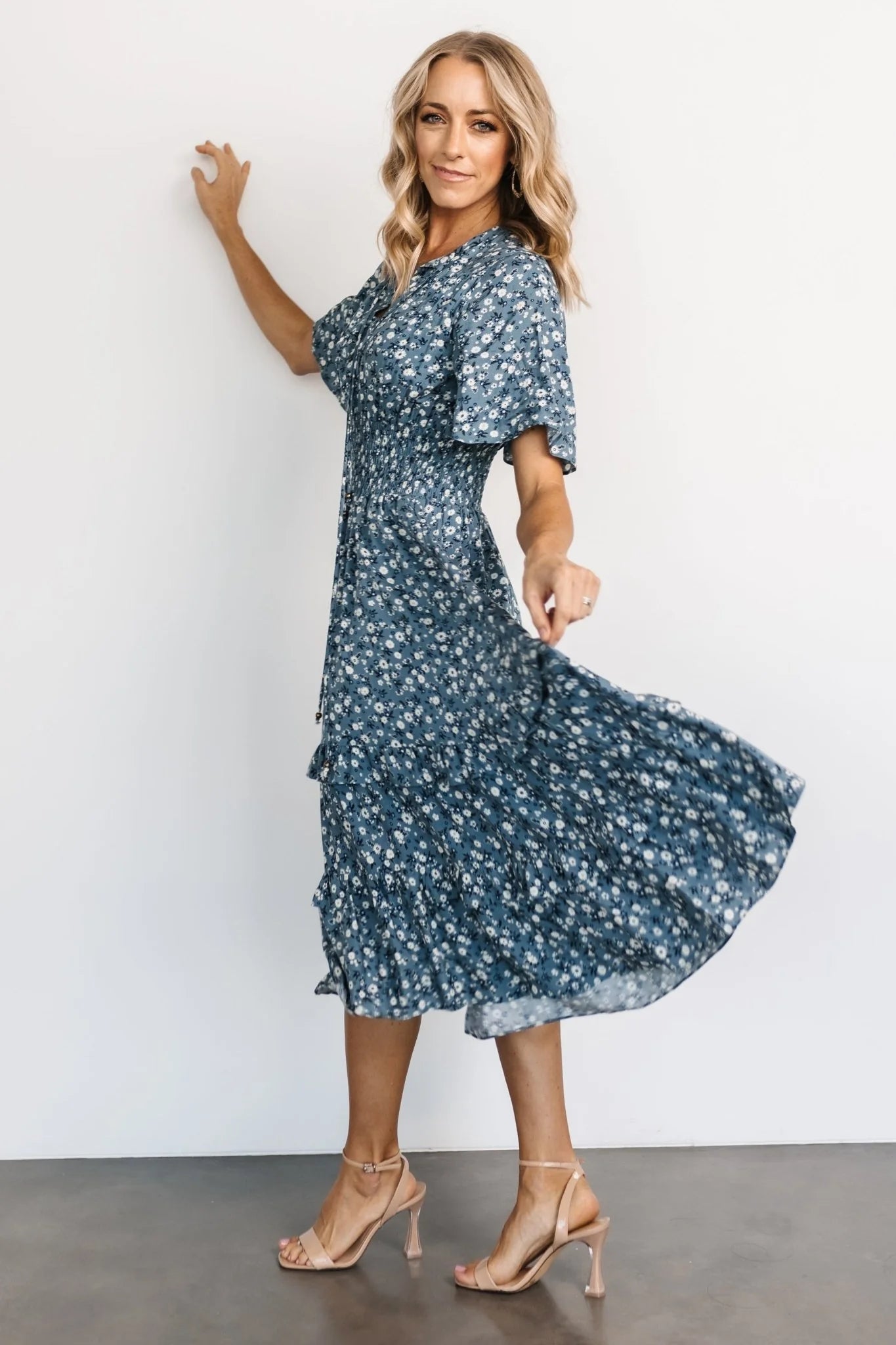 Spell Boho Midi Dress | Blue Floral