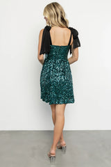 Vega Sequin Short Dress | Teal