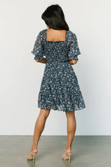 Azlyn Smocked Short Dress | Blue Multi