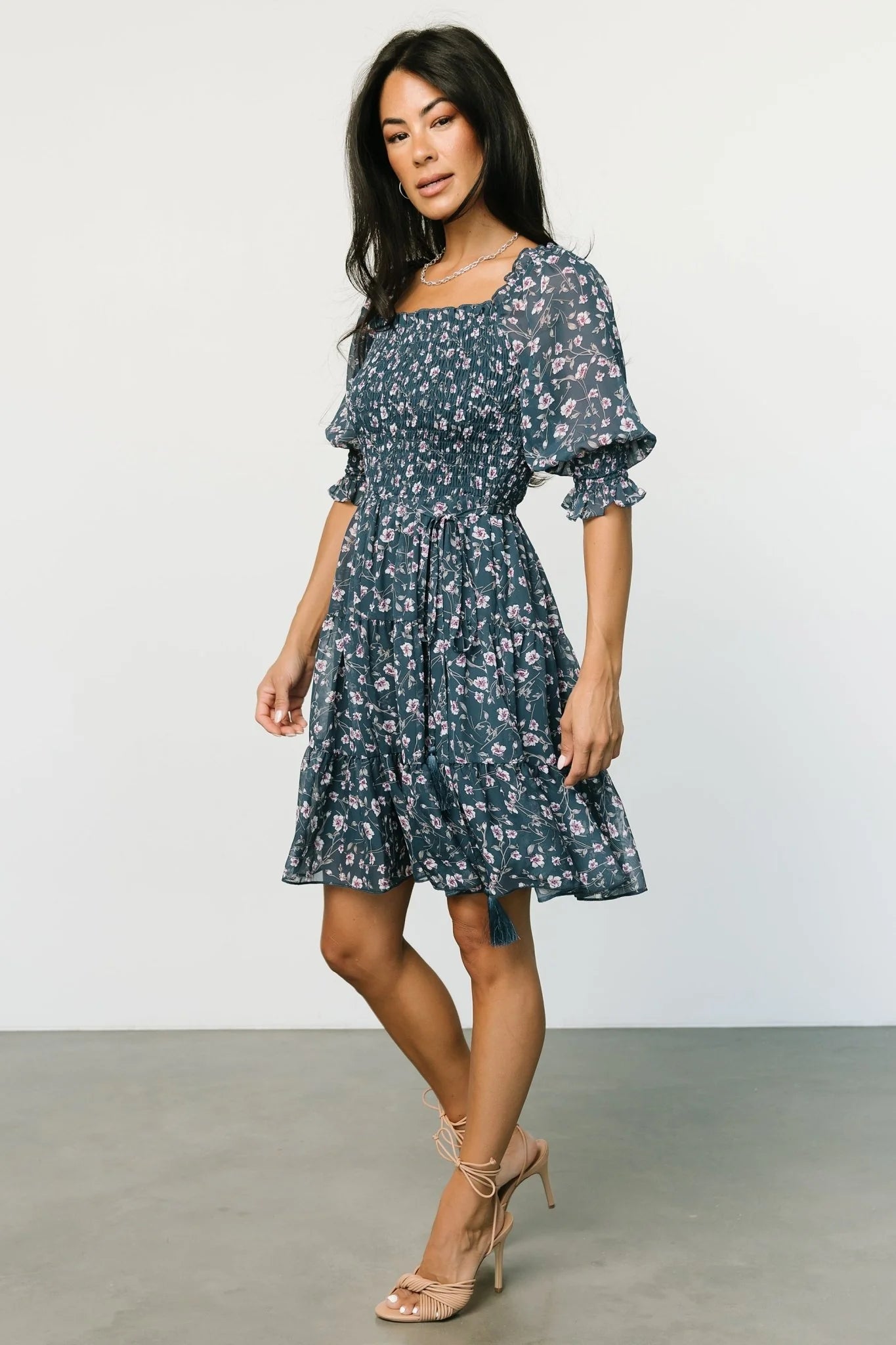 Azlyn Smocked Short Dress | Blue Multi