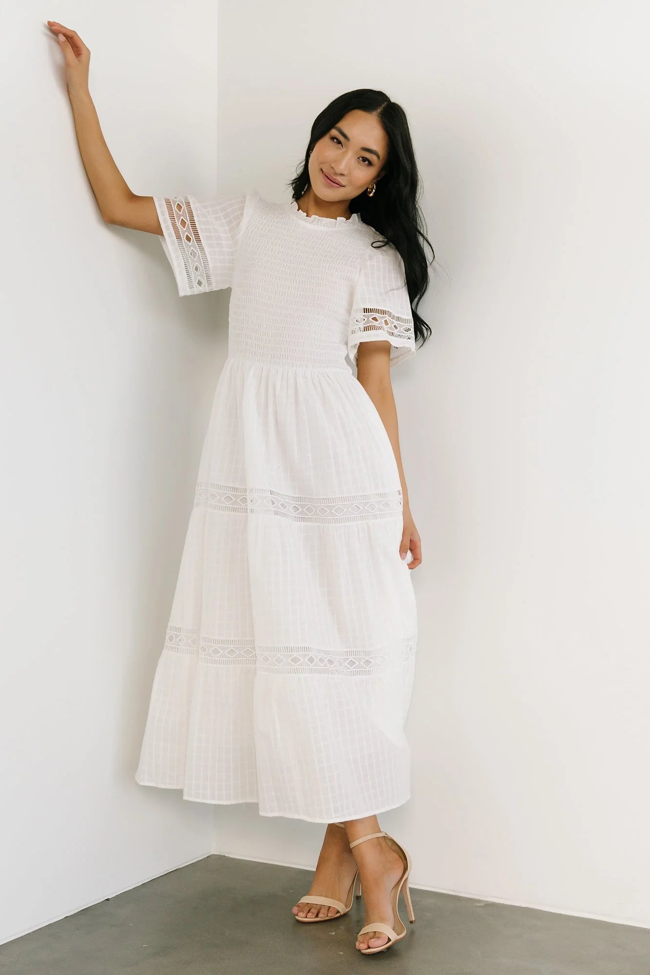 Loveland Geo Lace Maxi Dress | Off White