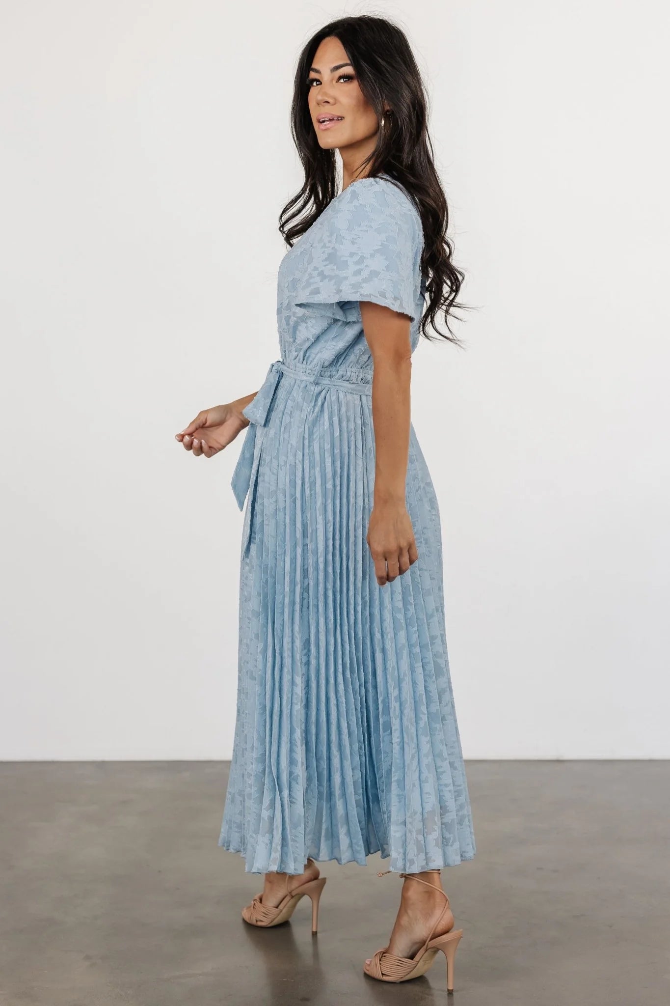 Mindy Pleated Dress | Light Blue
