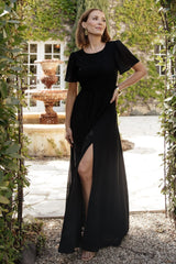 Naomi Short Sleeve Maxi Dress | Black