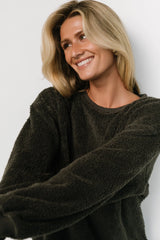 Brina Teddy Crewneck | Charcoal Gray