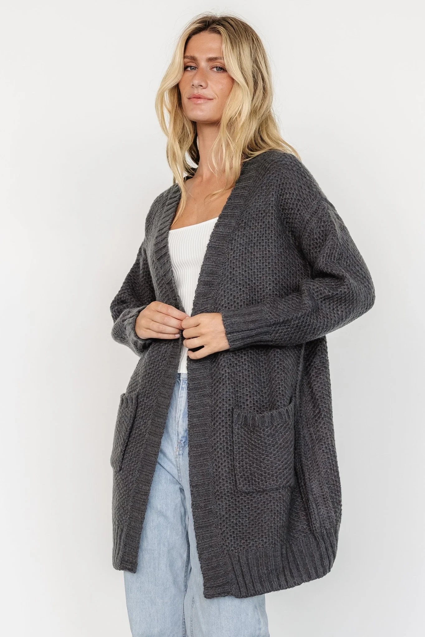 Theodora Knit Cardigan | Charcoal
