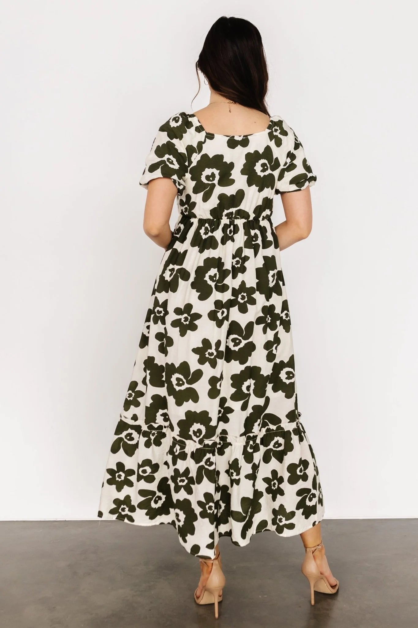 Kasey Maxi Dress | Olive + Ivory Print