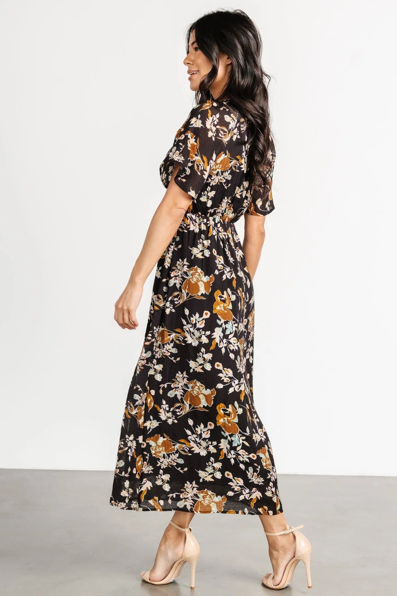 Hathaway Midi Dress | Black Floral