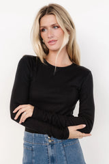 Menka Ribbed Top | Black