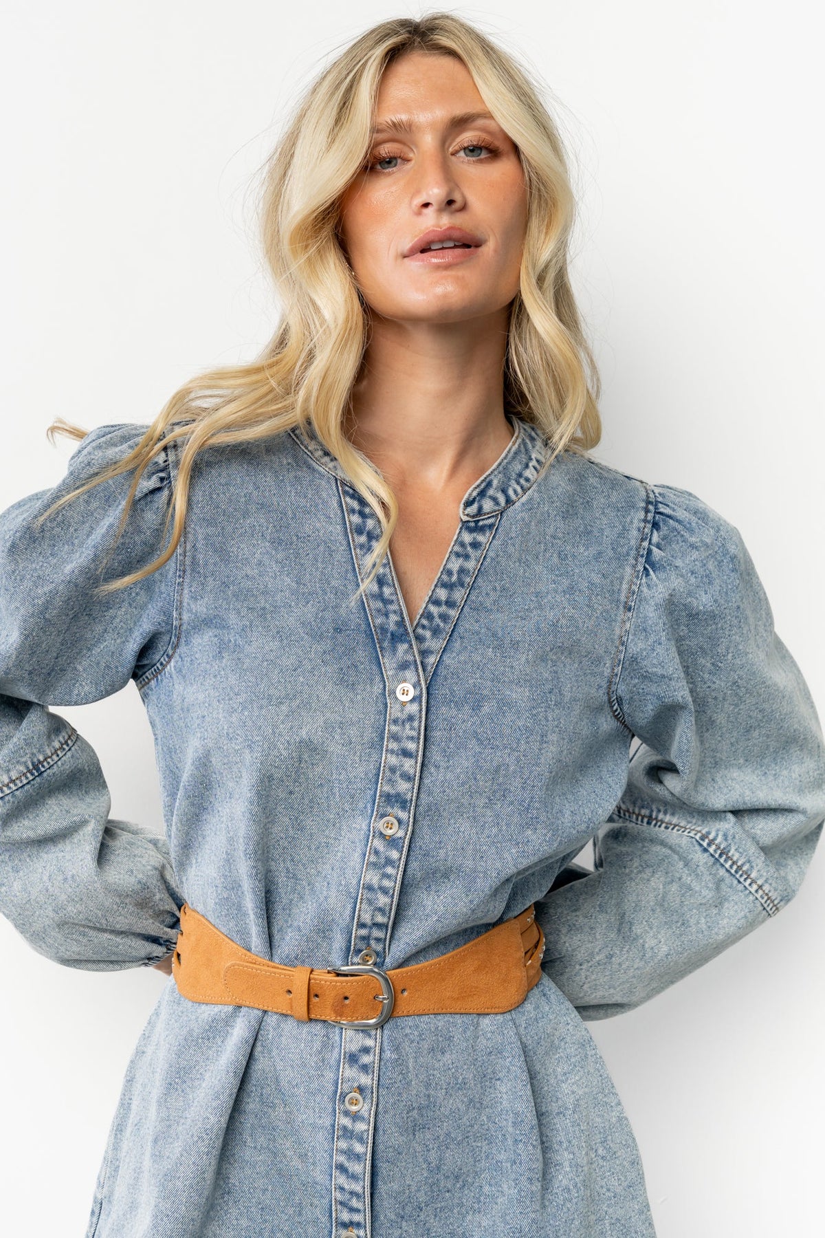 Gabrielle Layered Faux Suede Belt | Brown