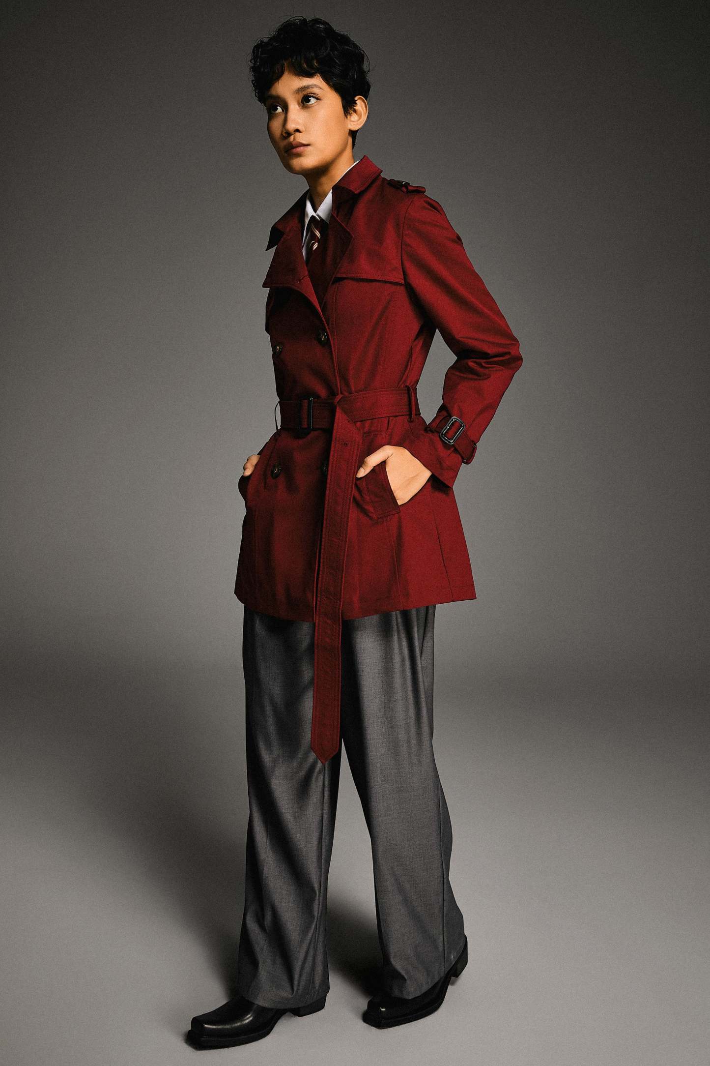 3/4 Double-Breasted Short Hudson Trench