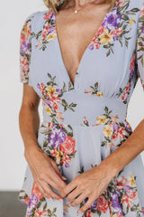 Montaigne Ruffle Maxi Dress | Light Blue Floral