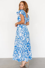 Catira Maxi Dress | Blue + White