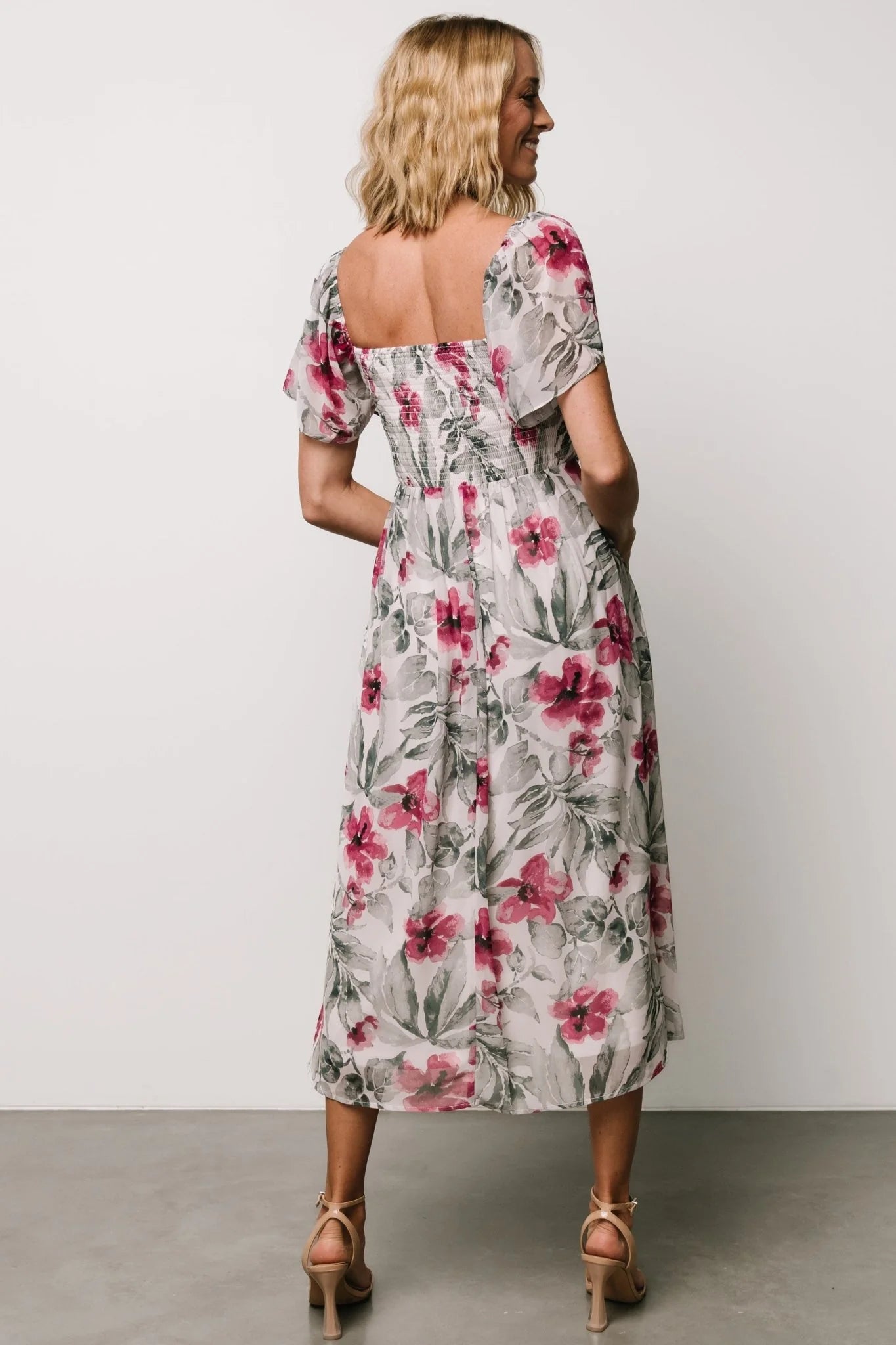 Melinda Midi Dress | Pink Floral