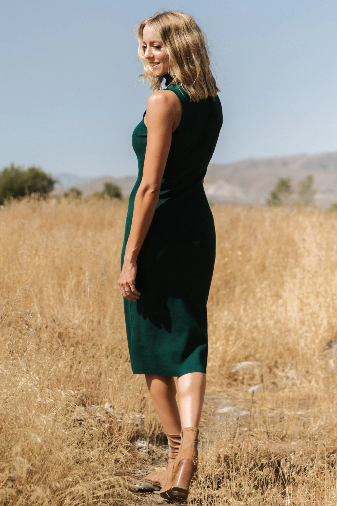 Melbourne Turtleneck Midi Dress | Emerald