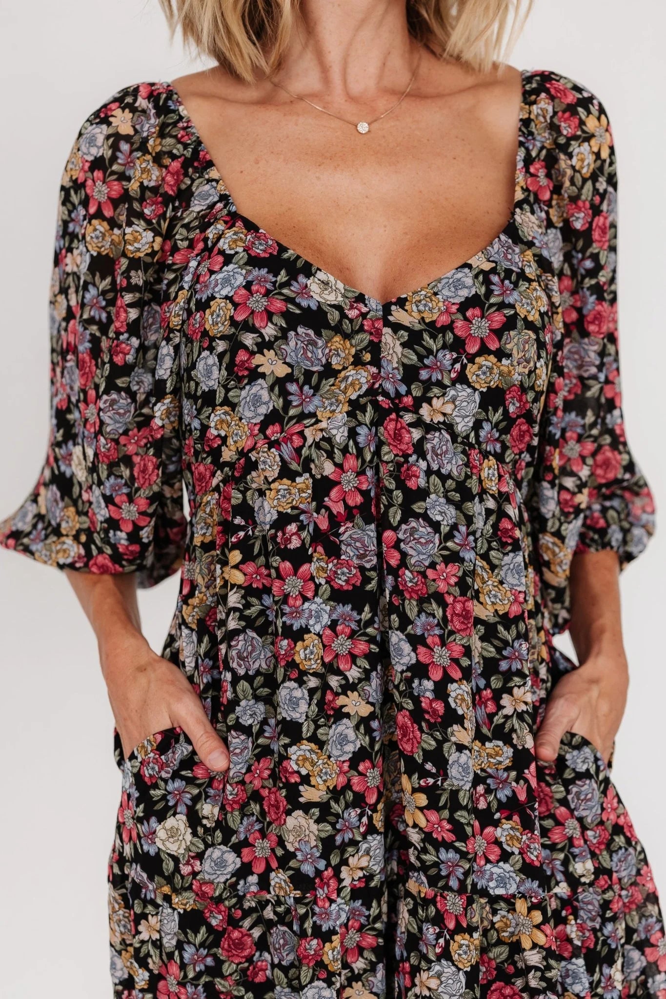 Nevaeh Bubble Sleeve Dress | Multi Floral