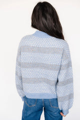 Henry Knit Sweater | Blue + Mocha
