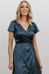 Fabric Swatch - Krystal Satin | Deep Blue