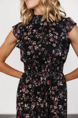 Kearny Ruffle Maxi Dress | Midnight + Gold Multi