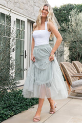 Galena Tulle Skirt | Light Sage