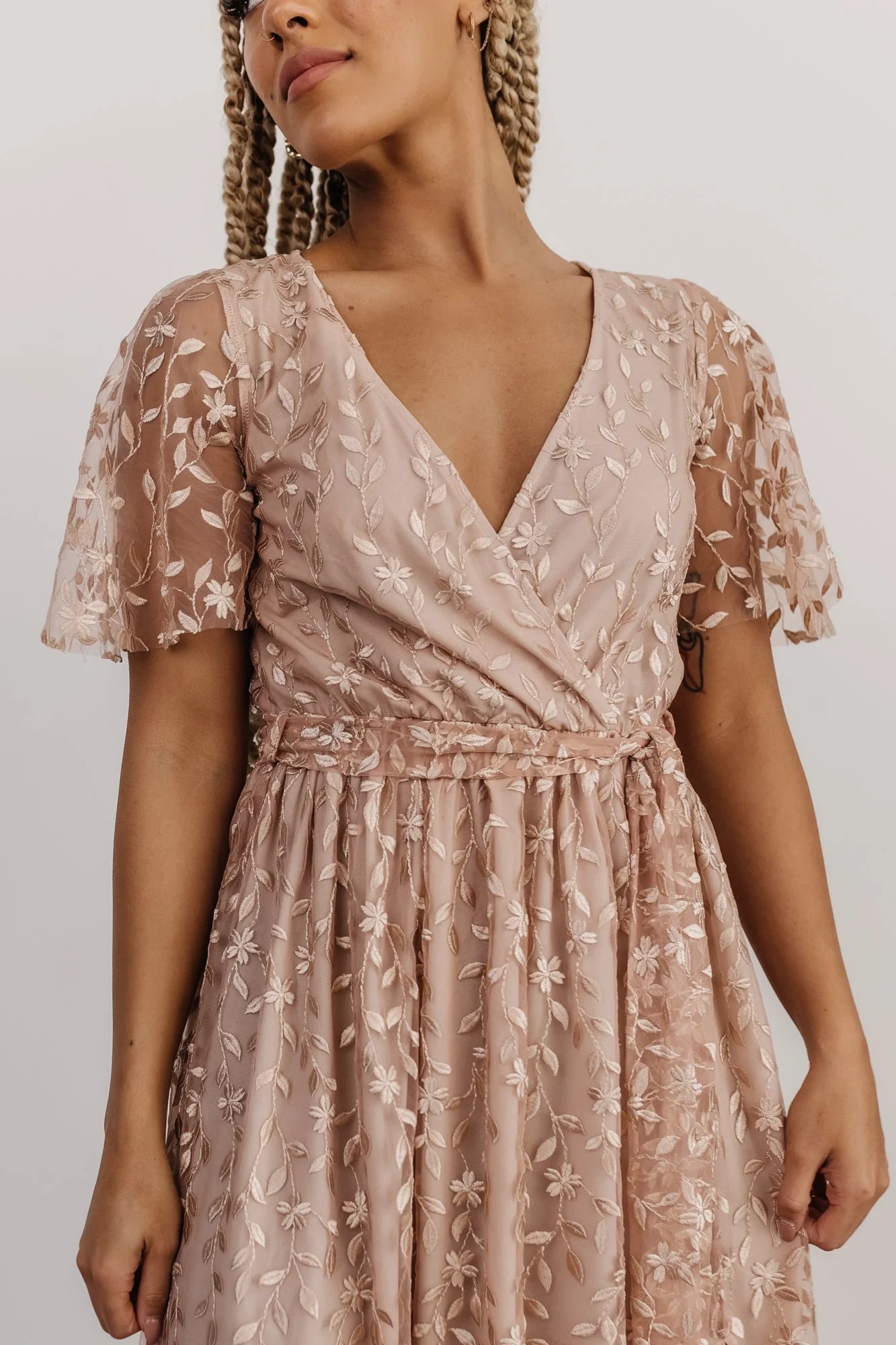 Marseille Embossed Maxi Dress | Champagne