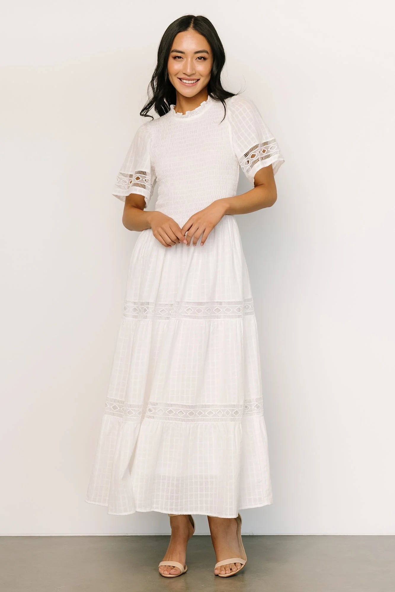 Loveland Geo Lace Maxi Dress | Off White