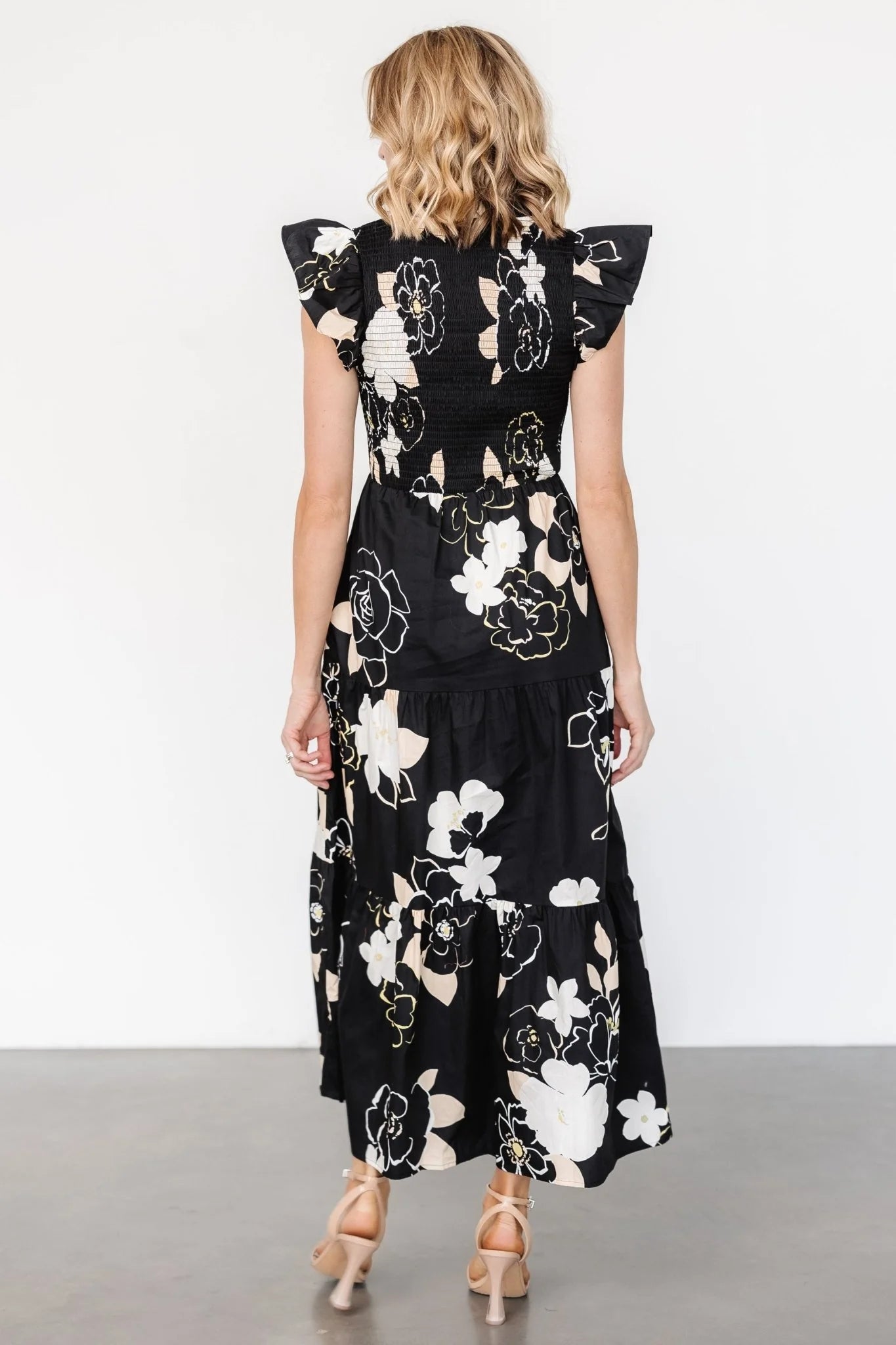 Ranchero Smocked Maxi Dress | Black Print