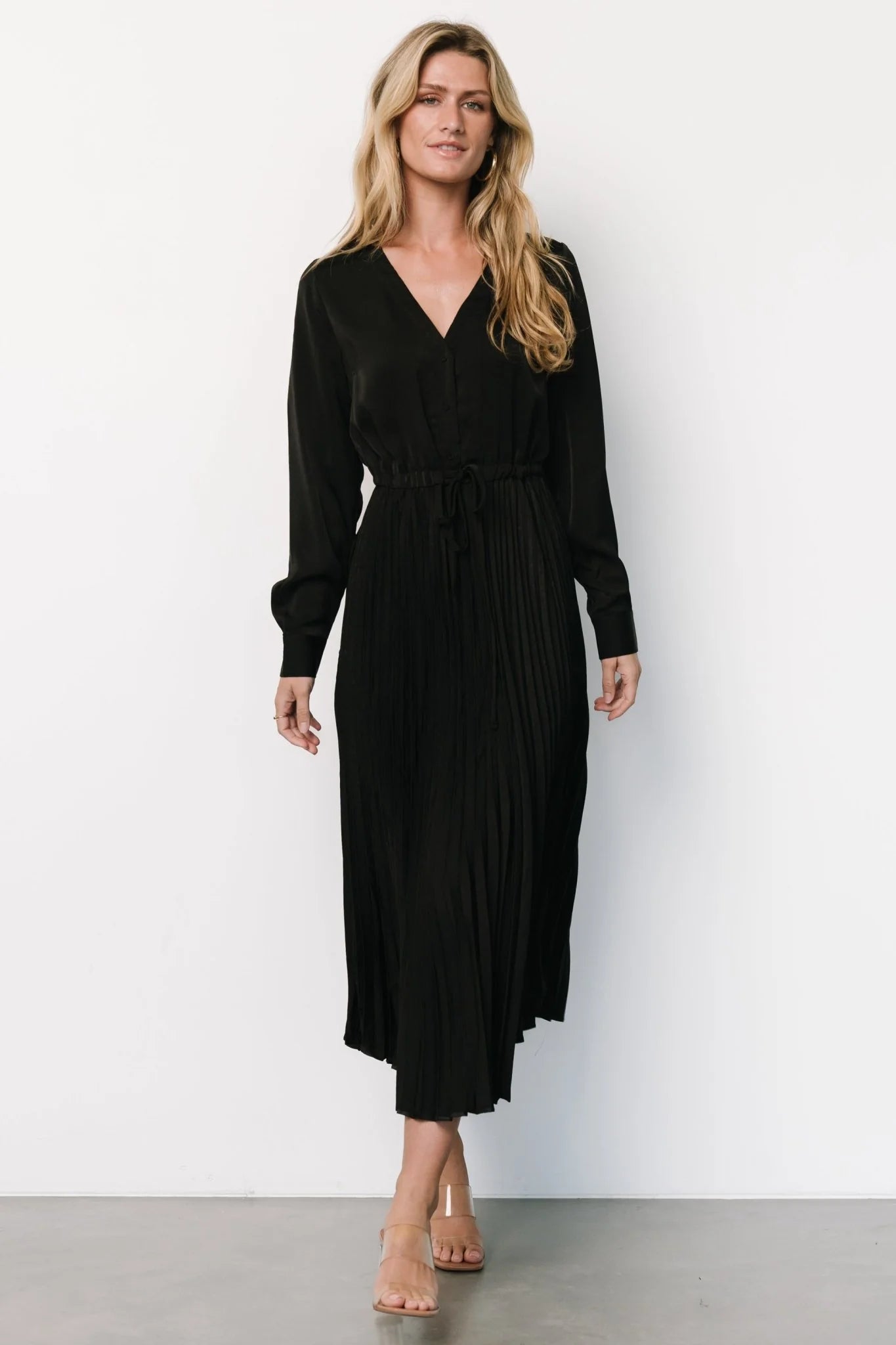 Waco Pleated Dress | Black