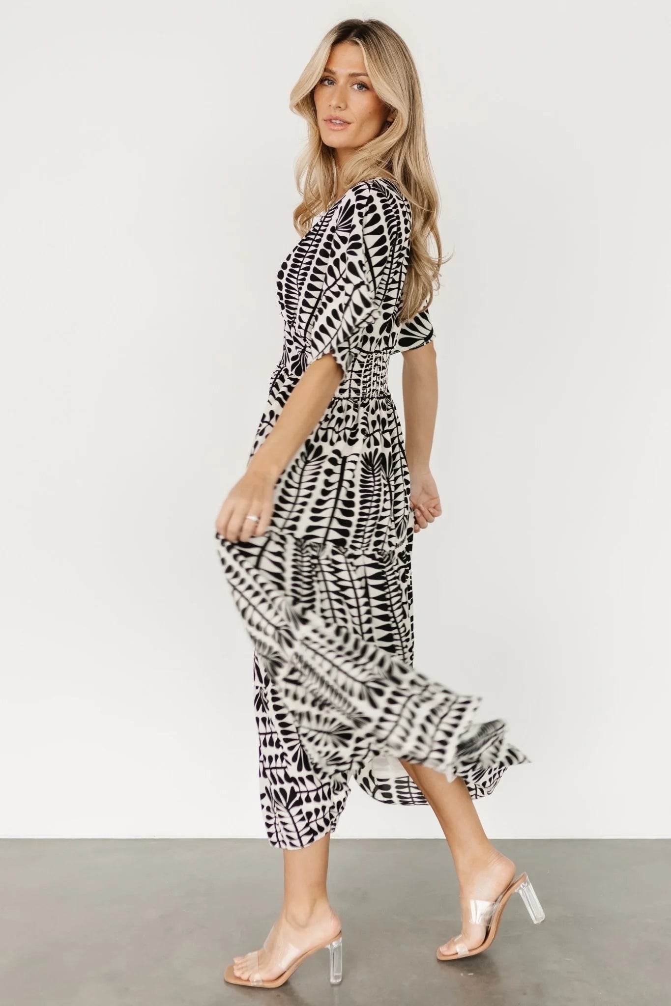Austin Kimono Dress | Black Print