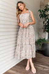 Lelisa Shoulder Tie Dress | Cream Floral