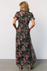 Ardley Maxi Dress | Green + Pink Floral