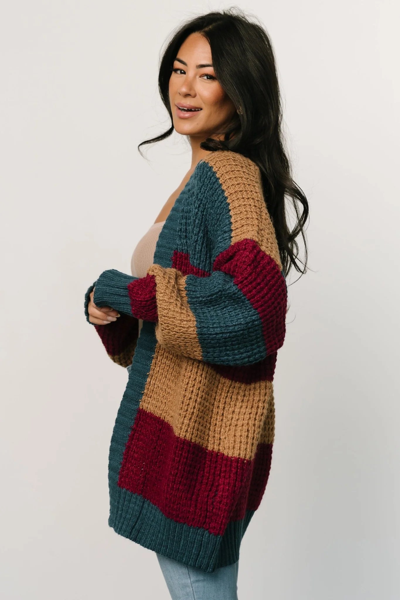 Jonah Chunky Knit Cardigan | Deep Topaz Multi