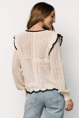 Oleya Knit Sweater Top | Ivory