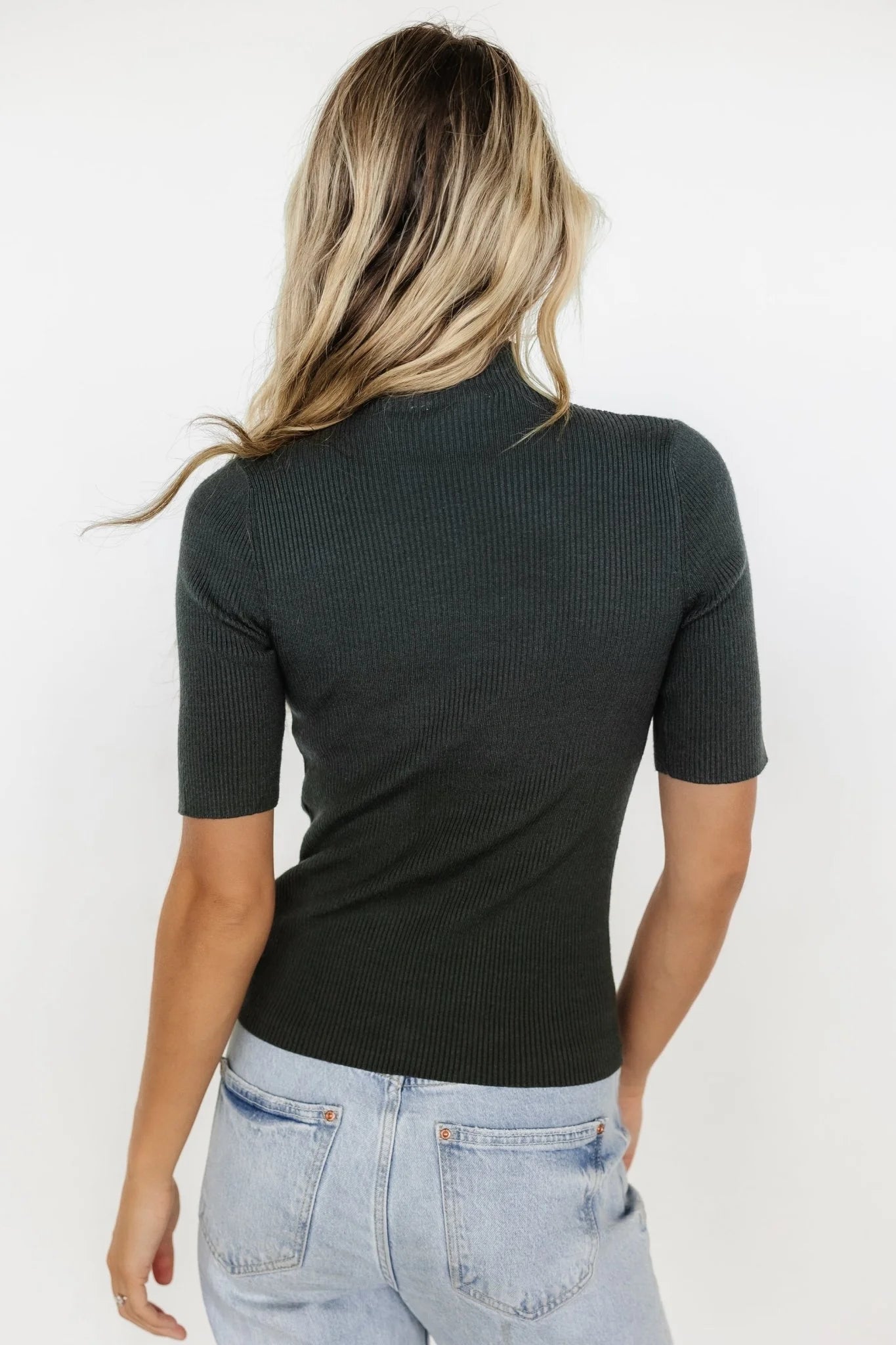 Liel Ribbed Top | Dark Green