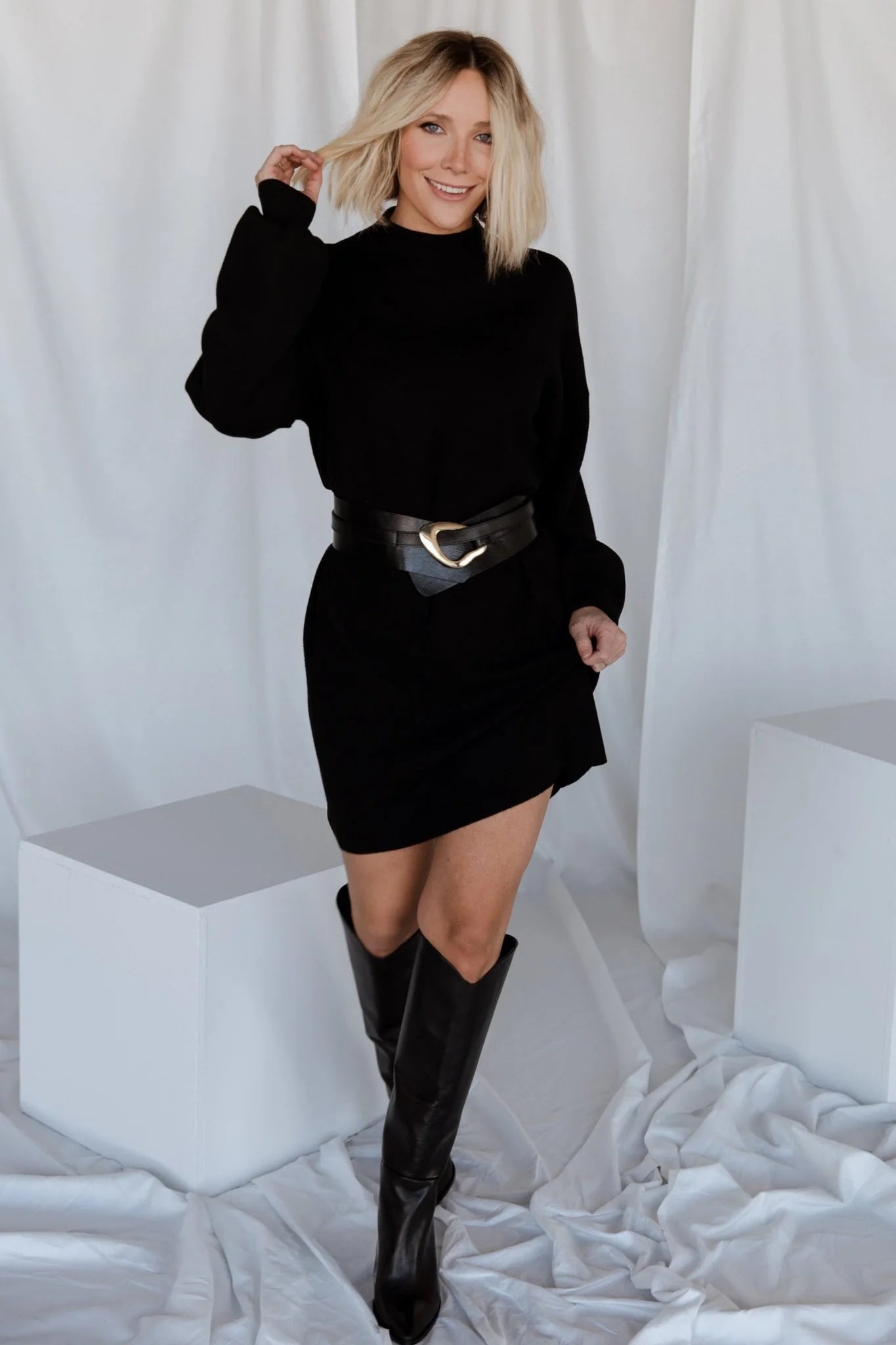 Jennings Sweater Dress | Black