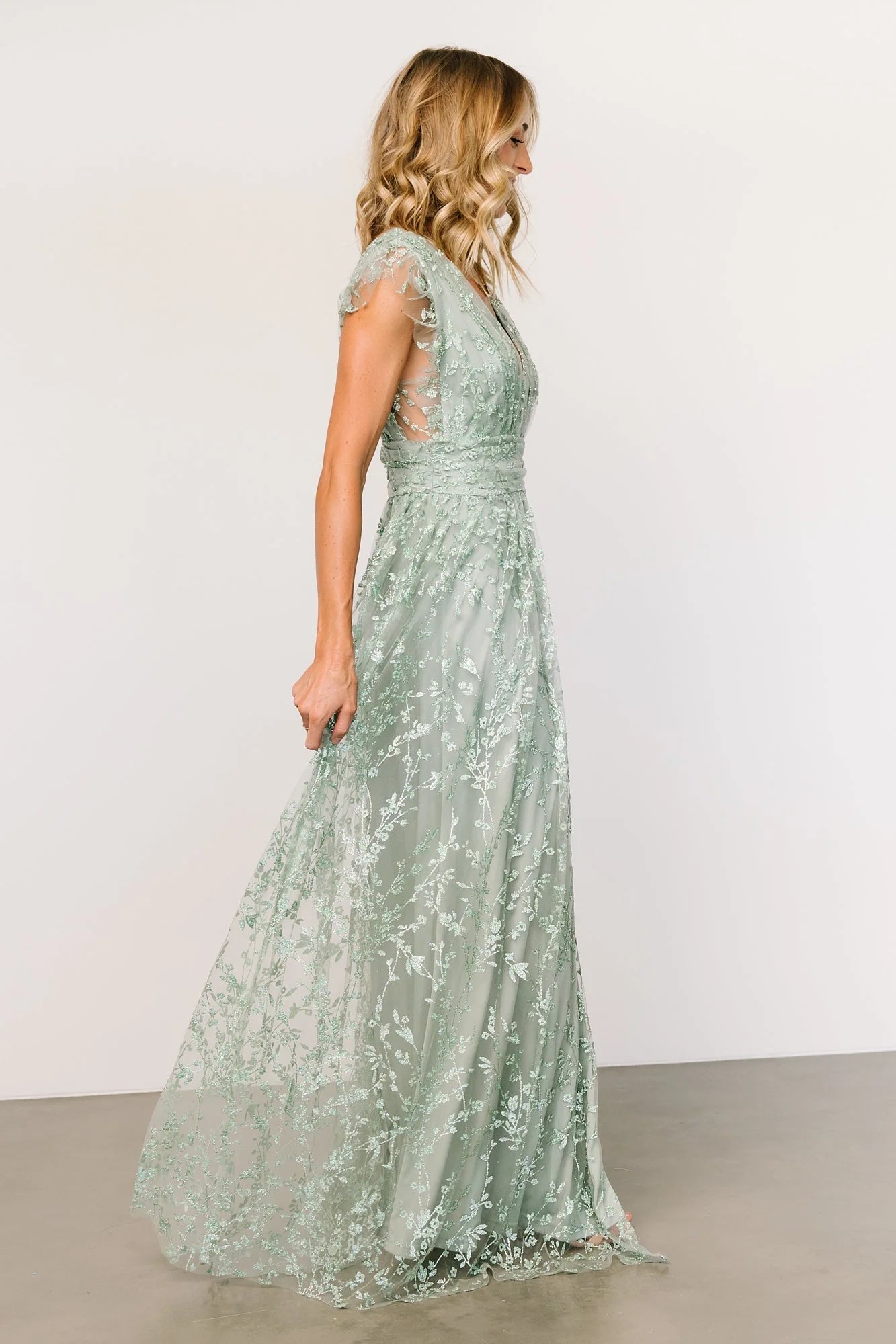Arlene Shimmer Gown | Sage