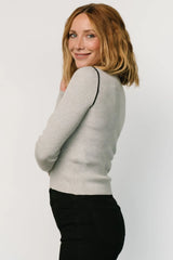 Quinlan Ribbed Top | Gray