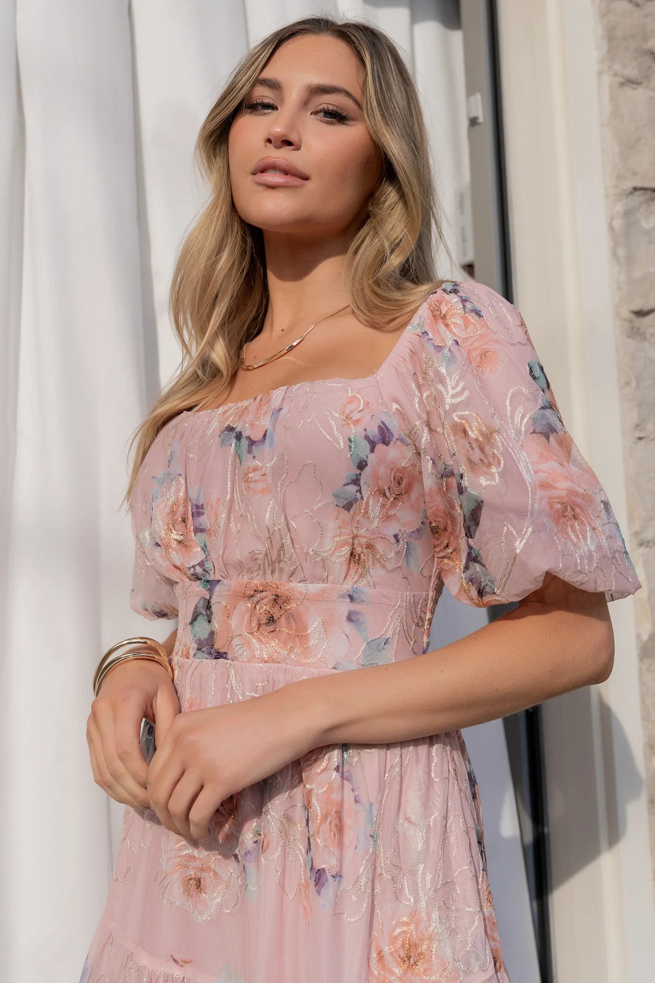 Annabeth Midi Dress | Blush Floral