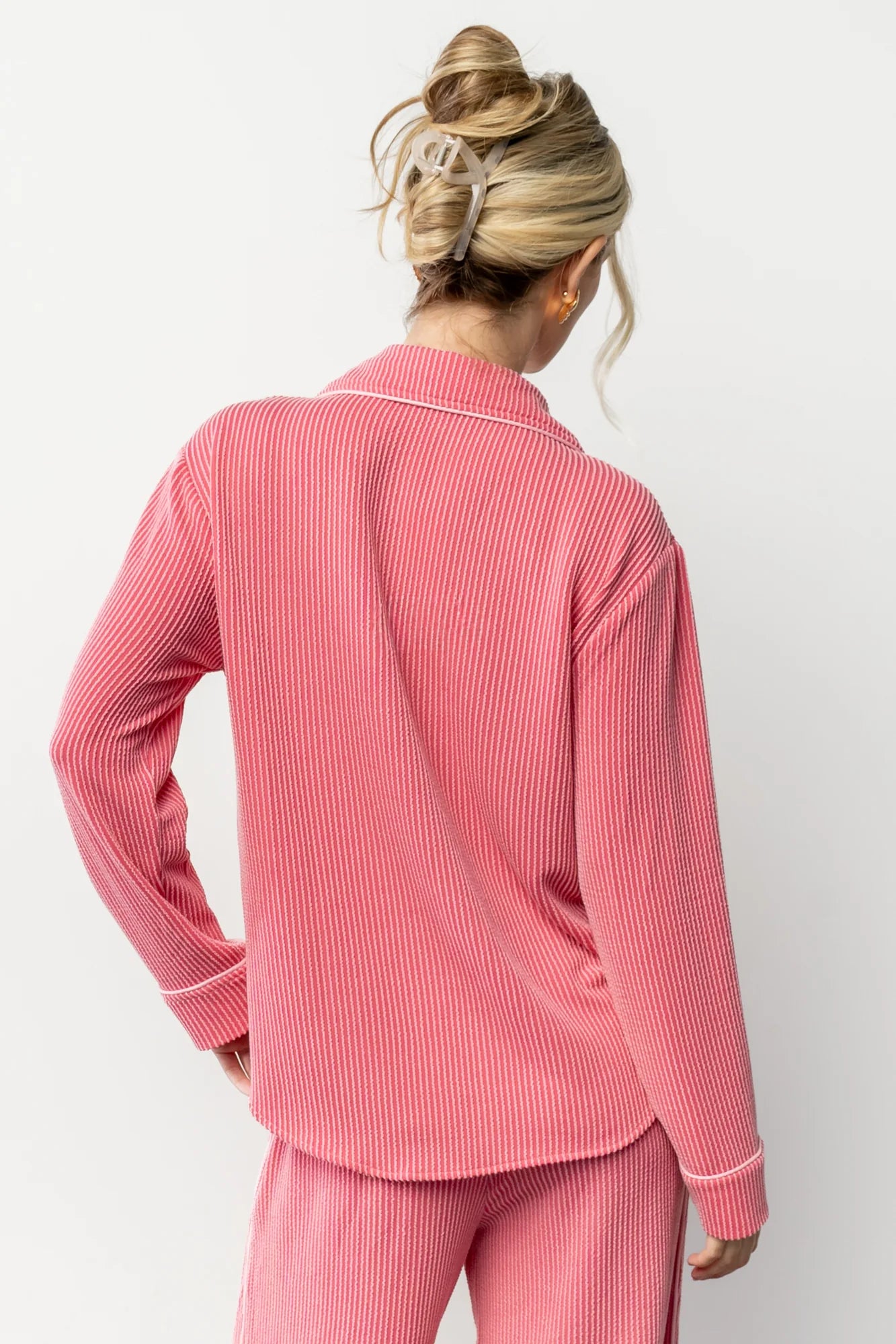 Eloise Ribbed Pajama Set | Pink