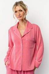 Eloise Ribbed Pajama Set | Pink