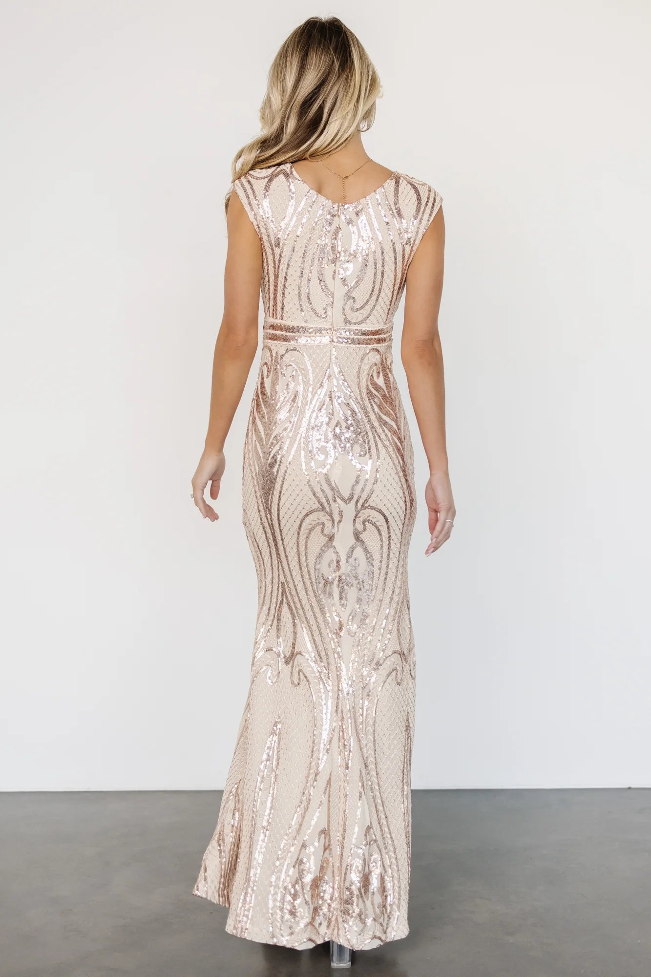 Alessia Sequin Gown | Champagne