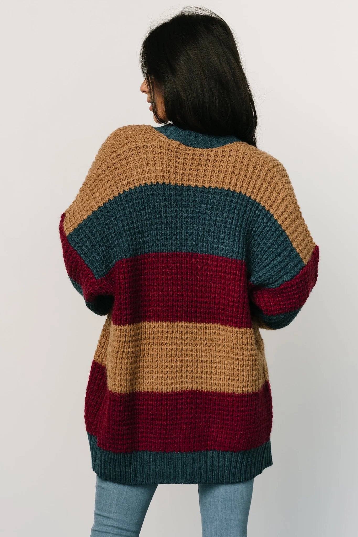 Jonah Chunky Knit Cardigan | Deep Topaz Multi