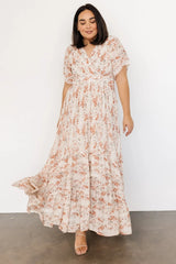 Katherine Maxi Dress | Cream + Rust Floral