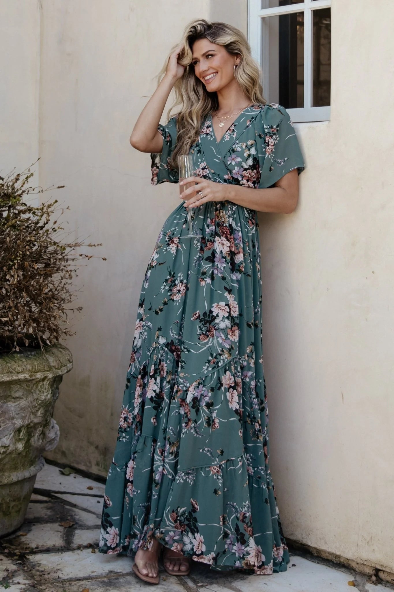 Katherine Maxi Dress | Dusty Green Floral