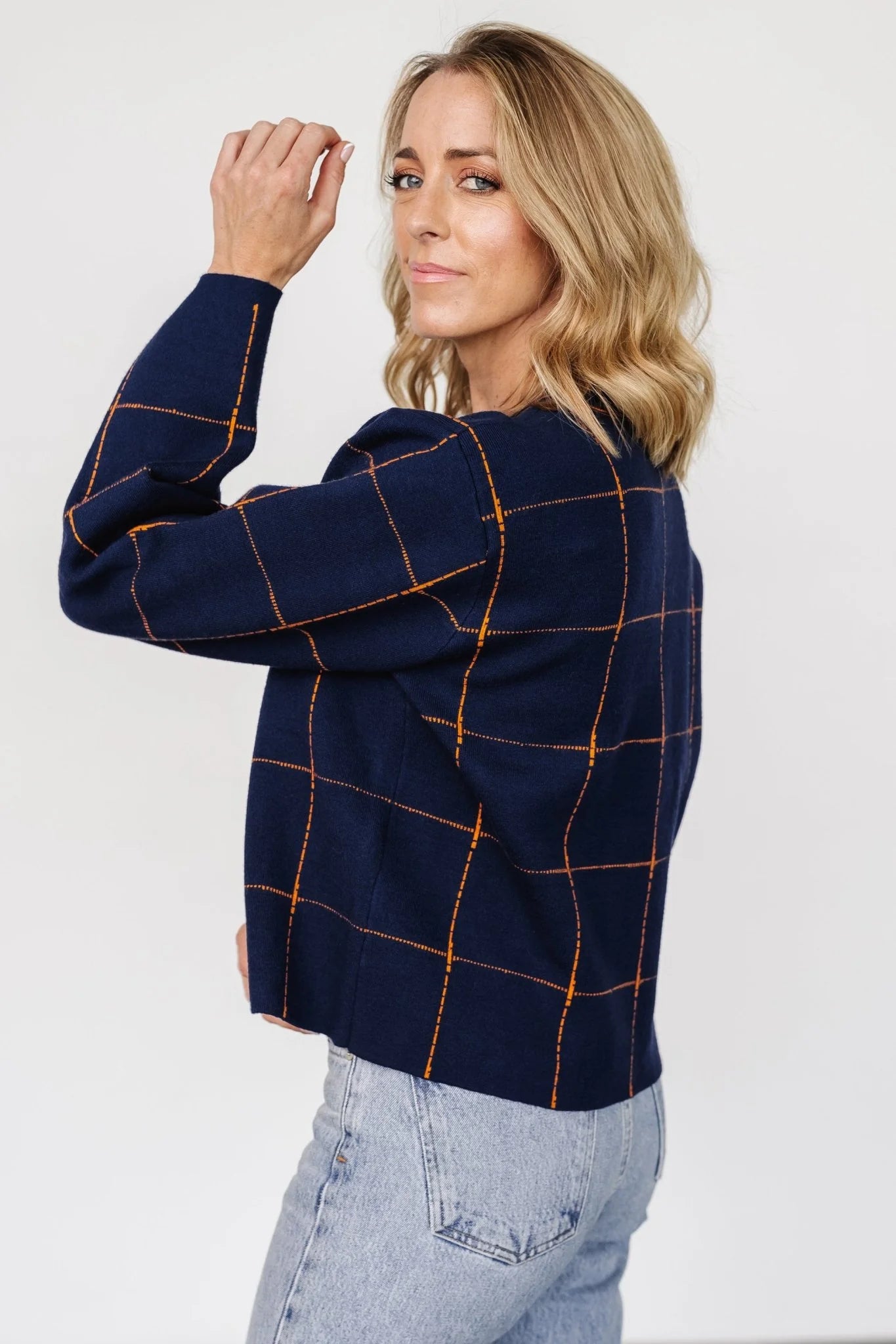 Remington Sweater | Navy + Orange