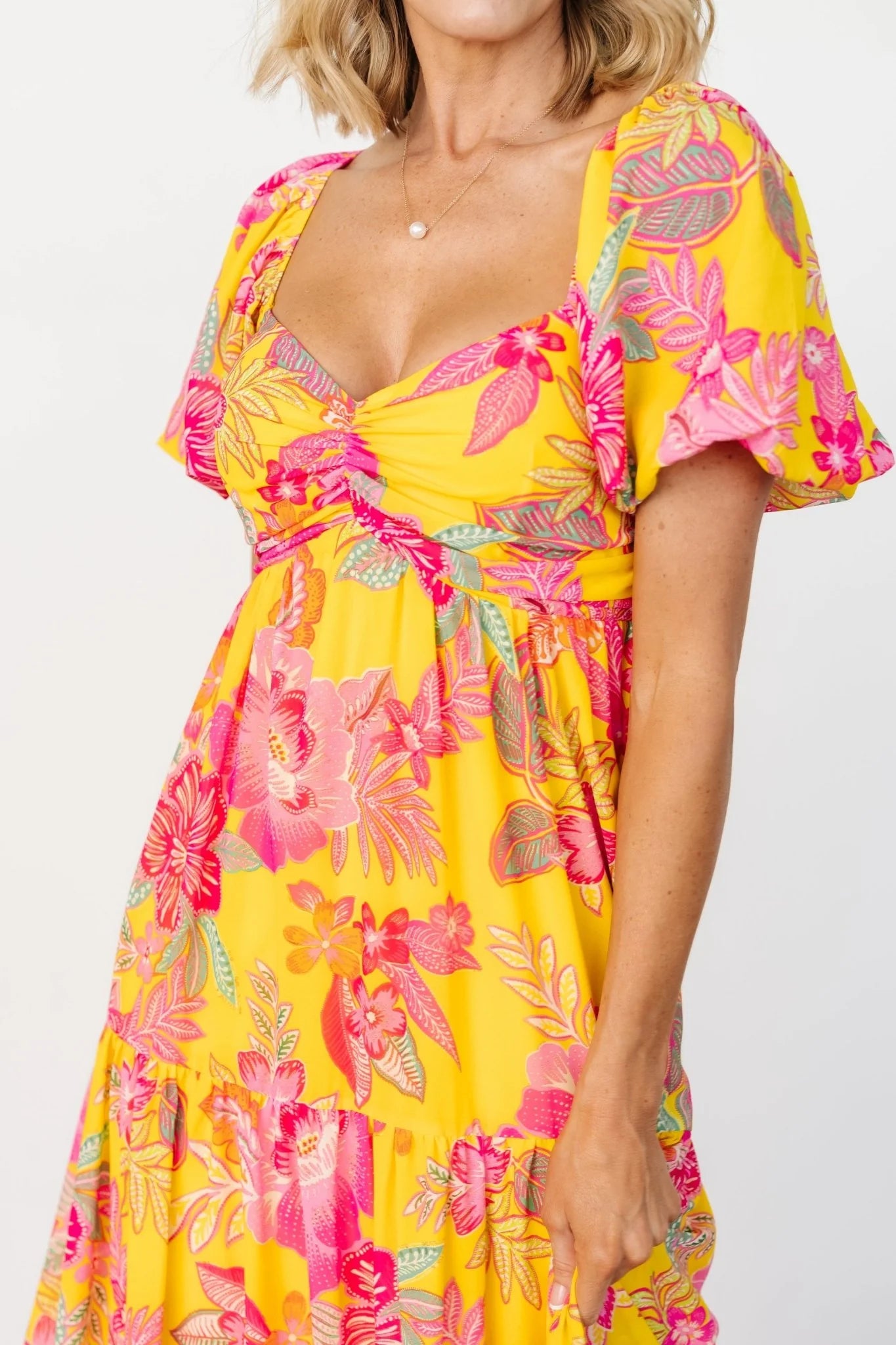 Darla Maxi Dress | Yellow + Pink Floral