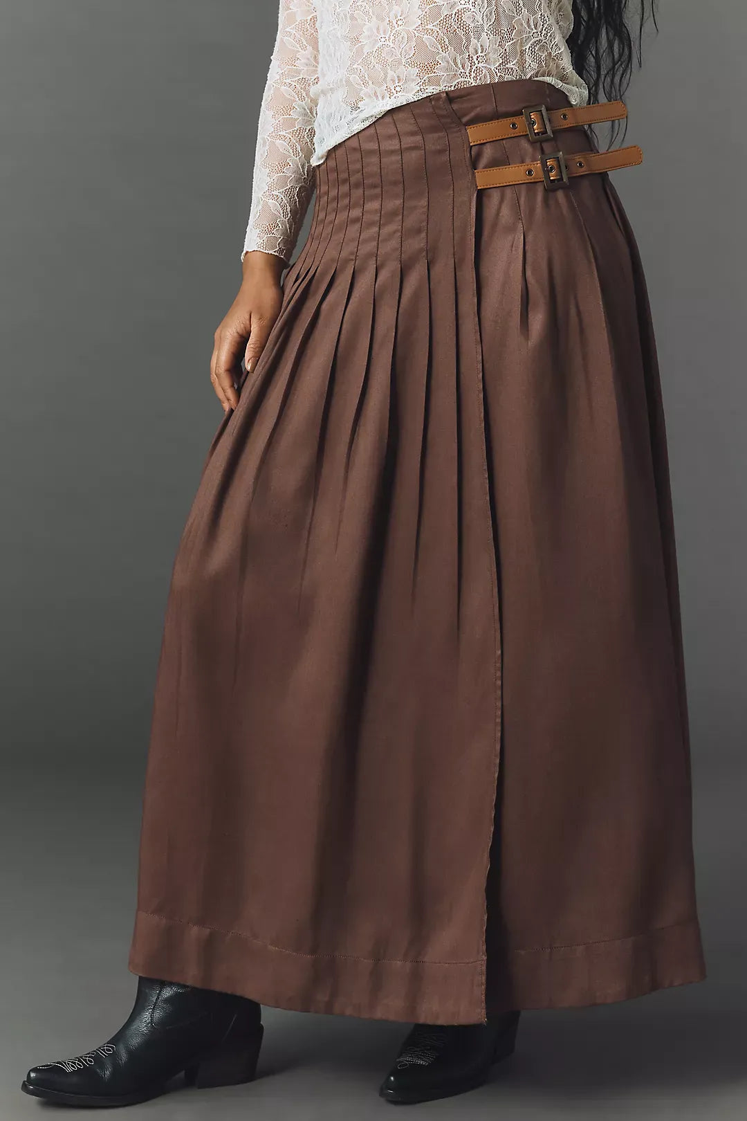 The Thea Long-Sleeve Twofer Maxi Dress